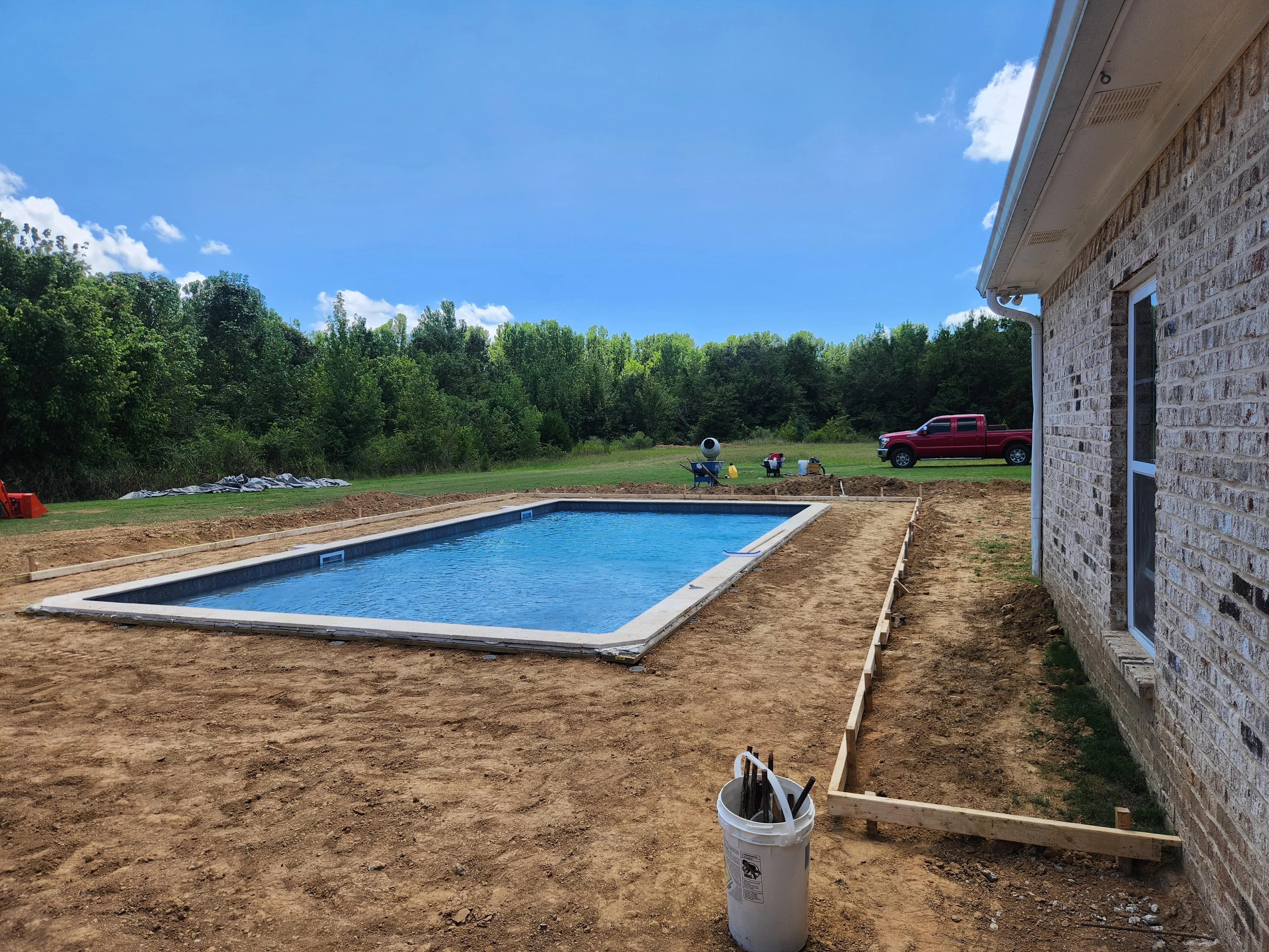 Pool excavation forms staked out, Pearl, MS
