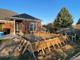 Concrete slab formwork for a home addition, Pearl, MS