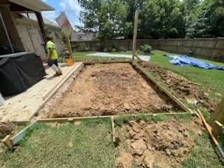 Concrete slab excavation for a home addition, Pearl, MS