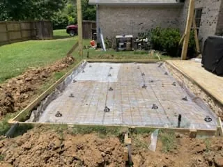 Rebar-reinforced concrete slab formwork, Pearl, MS